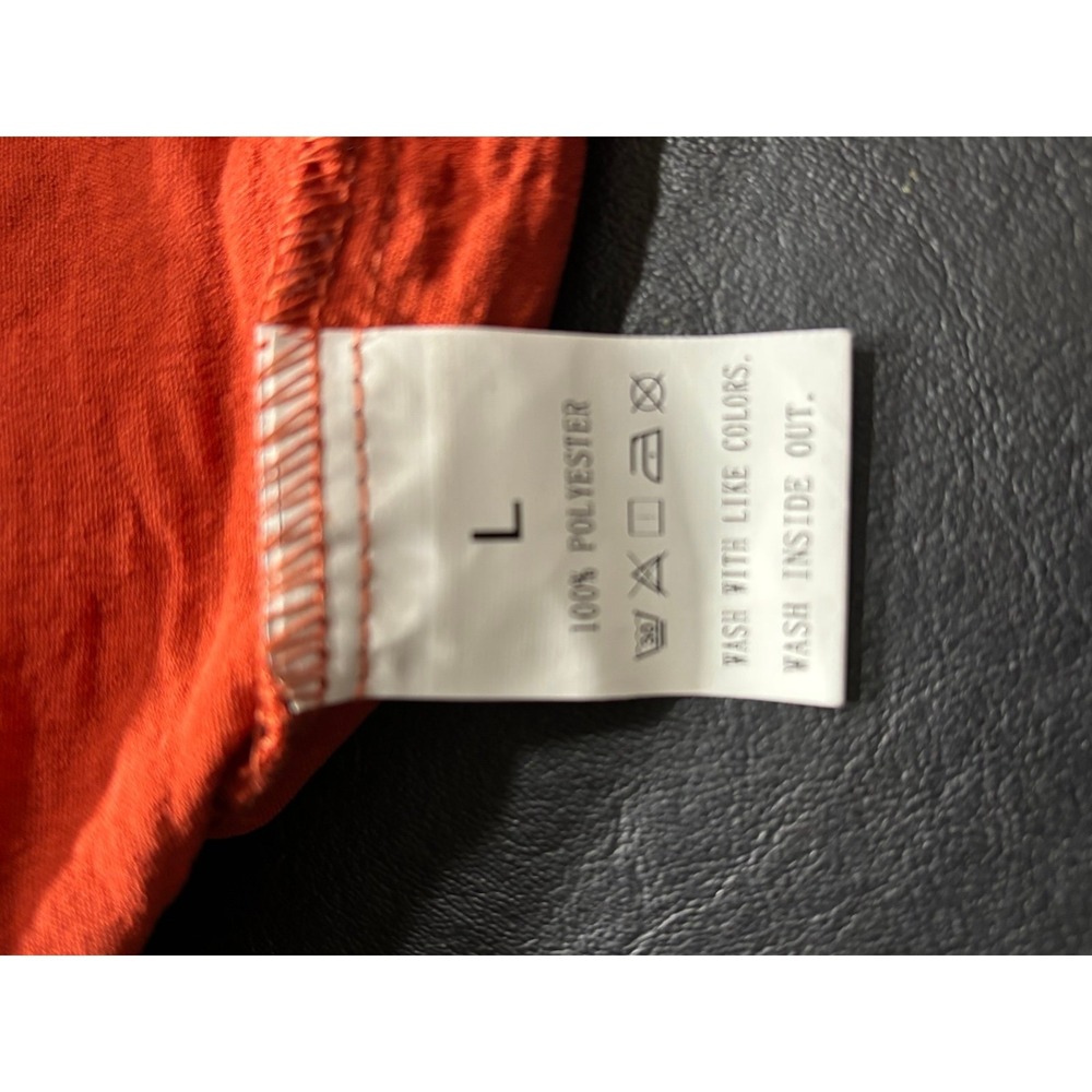Unbranded Embroidered Side Tie Blouse Womens Large Orange Excellent Boho Top - Picture 4 of 5
